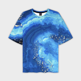 Мужская футболка OVERSIZE 3D с принтом Расплескалась синева абстракция в Кировске,  |  | Тематика изображения на принте: 