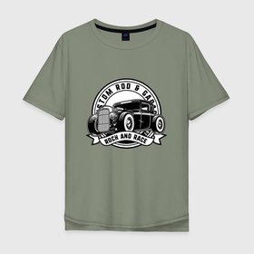 Мужская футболка хлопок Oversize с принтом Custom rod  Garage   Rock and Race в Санкт-Петербурге, 100% хлопок | свободный крой, круглый ворот, “спинка” длиннее передней части | Тематика изображения на принте: 