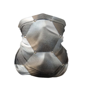 Бандана-труба 3D с принтом Серебристая кожаная обивка шестиугольники в Санкт-Петербурге, 100% полиэстер, ткань с особыми свойствами — Activecool | плотность 150‒180 г/м2; хорошо тянется, но сохраняет форму | 