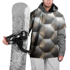 Накидка на куртку 3D с принтом Серебристая кожаная обивка шестиугольники в Санкт-Петербурге, 100% полиэстер |  | 