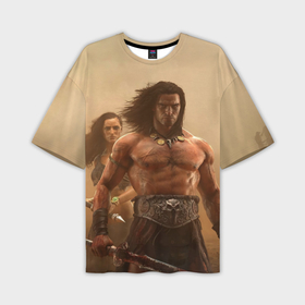 Мужская футболка OVERSIZE 3D с принтом Conan Barbarian в Новосибирске,  |  | 
