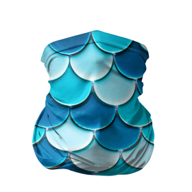 Бандана-труба 3D с принтом Голубая чешуя в Курске, 100% полиэстер, ткань с особыми свойствами — Activecool | плотность 150‒180 г/м2; хорошо тянется, но сохраняет форму | Тематика изображения на принте: 