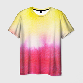 Мужская футболка 3D с принтом Солнечная акварель , 100% полиэфир | прямой крой, круглый вырез горловины, длина до линии бедер | 