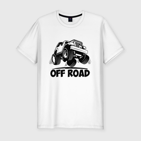 Мужская футболка хлопок Slim с принтом Off road   Jeep Chrysler в Екатеринбурге, 92% хлопок, 8% лайкра | приталенный силуэт, круглый вырез ворота, длина до линии бедра, короткий рукав | 