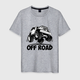 Мужская футболка хлопок с принтом Off road   Jeep Chrysler в Петрозаводске, 100% хлопок | прямой крой, круглый вырез горловины, длина до линии бедер, слегка спущенное плечо. | 