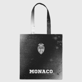 Шоппер 3D с принтом Monaco sport на темном фоне: символ, надпись в Екатеринбурге, 100% полиэстер | Плотность: 200 г/м2; Размер: 34×35 см; Высота лямок: 30 см | 