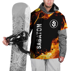Накидка на куртку 3D с принтом Sabaton и пылающий огонь в Тюмени, 100% полиэстер |  | Тематика изображения на принте: 