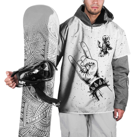 Накидка на куртку 3D с принтом Iron Maiden и рок символ в Тюмени, 100% полиэстер |  | Тематика изображения на принте: 