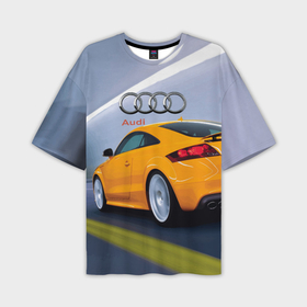 Мужская футболка OVERSIZE 3D с принтом Audi TT мчится в тоннеле в Екатеринбурге,  |  | 