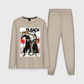 Мужская пижама хлопок (с лонгсливом) с принтом Ичиго и Рукия   Блич в Курске,  |  | Тематика изображения на принте: 
