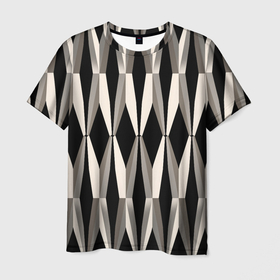 Мужская футболка 3D с принтом Черно белая симметрия из робов в Курске, 100% полиэфир | прямой крой, круглый вырез горловины, длина до линии бедер | 