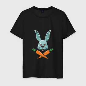 Мужская футболка хлопок с принтом Carrot   Bunny в Тюмени, 100% хлопок | прямой крой, круглый вырез горловины, длина до линии бедер, слегка спущенное плечо. | Тематика изображения на принте: 