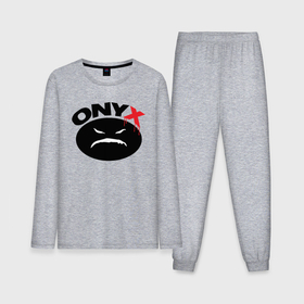 Мужская пижама хлопок (с лонгсливом) с принтом Onyx logo black в Новосибирске,  |  | 