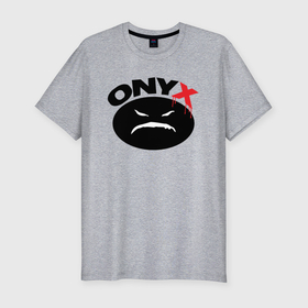 Мужская футболка хлопок Slim с принтом Onyx logo black в Кировске, 92% хлопок, 8% лайкра | приталенный силуэт, круглый вырез ворота, длина до линии бедра, короткий рукав | Тематика изображения на принте: 