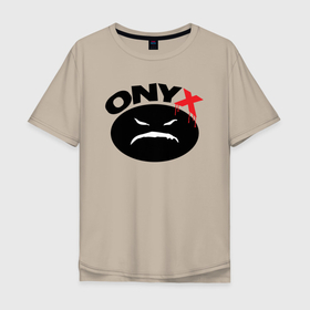 Мужская футболка хлопок Oversize с принтом Onyx logo black в Курске, 100% хлопок | свободный крой, круглый ворот, “спинка” длиннее передней части | 