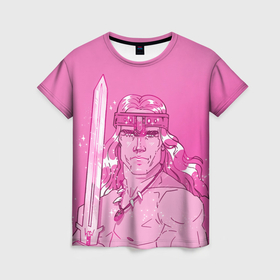 Женская футболка 3D с принтом Конан Арнольд   Конан варвар в Екатеринбурге, 100% полиэфир ( синтетическое хлопкоподобное полотно) | прямой крой, круглый вырез горловины, длина до линии бедер | 