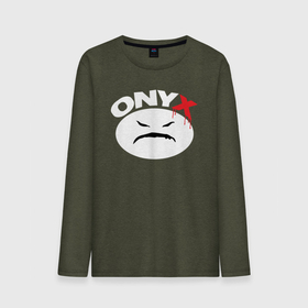 Мужской лонгслив хлопок с принтом Onyx logo white в Тюмени, 100% хлопок |  | 