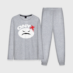 Мужская пижама хлопок (с лонгсливом) с принтом Onyx logo white в Курске,  |  | 