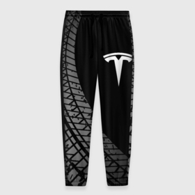 Мужские брюки 3D с принтом Tesla tire tracks в Рязани, 100% полиэстер | манжеты по низу, эластичный пояс регулируется шнурком, по бокам два кармана без застежек, внутренняя часть кармана из мелкой сетки | 