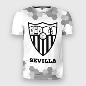 Мужская футболка 3D Slim с принтом Sevilla sport на светлом фоне в Курске, 100% полиэстер с улучшенными характеристиками | приталенный силуэт, круглая горловина, широкие плечи, сужается к линии бедра | 