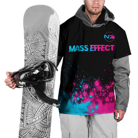 Накидка на куртку 3D с принтом Mass Effect   neon gradient: символ сверху в Петрозаводске, 100% полиэстер |  | Тематика изображения на принте: 