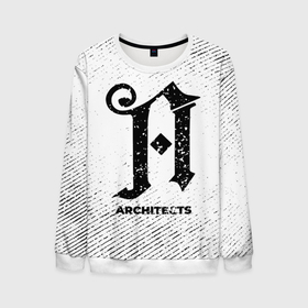 Мужской свитшот 3D с принтом Architects с потертостями на светлом фоне в городе Новоалтайск, 100% полиэстер с мягким внутренним слоем | круглый вырез горловины, мягкая резинка на манжетах и поясе, свободная посадка по фигуре | 