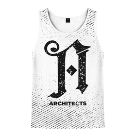 Мужская майка 3D с принтом Architects с потертостями на светлом фоне в городе Новоалтайск, 100% полиэстер | круглая горловина, приталенный силуэт, длина до линии бедра. Пройма и горловина окантованы тонкой бейкой | 