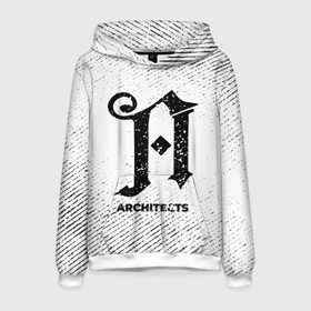 Мужская толстовка 3D с принтом Architects с потертостями на светлом фоне в городе Новоалтайск, 100% полиэстер | двухслойный капюшон со шнурком для регулировки, мягкие манжеты на рукавах и по низу толстовки, спереди карман-кенгуру с мягким внутренним слоем. | 
