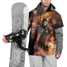 Накидка на куртку 3D с принтом Mass Effect N7   Jane Shepard в Тюмени, 100% полиэстер |  | 
