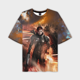 Мужская футболка OVERSIZE 3D с принтом Mass Effect N7   Jane Shepard в Курске,  |  | 