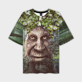 Мужская футболка OVERSIZE 3D с принтом Мудрое Таинственное Дерево в Новосибирске,  |  | 