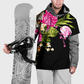 Накидка на куртку 3D с принтом Букет цветов в Курске, 100% полиэстер |  | 
