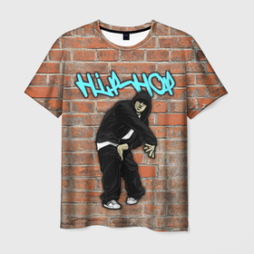 Мужская футболка 3D с принтом Хип хоп рэпер в Курске, 100% полиэфир | прямой крой, круглый вырез горловины, длина до линии бедер | 