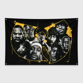 Флаг-баннер с принтом Wu Tang Clan в Белгороде, 100% полиэстер | размер 67 х 109 см, плотность ткани — 95 г/м2; по краям флага есть четыре люверса для крепления | 