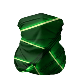 Бандана-труба 3D с принтом Зелёные неоновые фонари на абстрактной стене в Кировске, 100% полиэстер, ткань с особыми свойствами — Activecool | плотность 150‒180 г/м2; хорошо тянется, но сохраняет форму | 