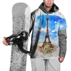 Накидка на куртку 3D с принтом Париж Эйфелева башня рисунок в Санкт-Петербурге, 100% полиэстер |  | 