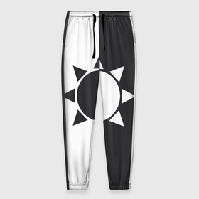 Мужские брюки 3D с принтом Черно белое солнце в Курске, 100% полиэстер | манжеты по низу, эластичный пояс регулируется шнурком, по бокам два кармана без застежек, внутренняя часть кармана из мелкой сетки | 