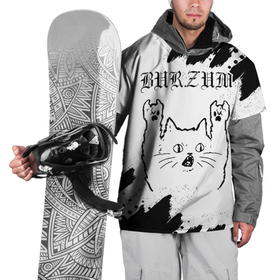 Накидка на куртку 3D с принтом Burzum рок кот на светлом фоне в Белгороде, 100% полиэстер |  | Тематика изображения на принте: 