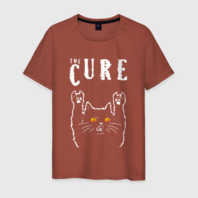 Мужская футболка хлопок с принтом The Cure rock cat в Новосибирске, 100% хлопок | прямой крой, круглый вырез горловины, длина до линии бедер, слегка спущенное плечо. | 