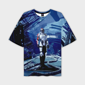 Мужская футболка OVERSIZE 3D с принтом Mass Effect 2   место гибели Нормандии в Белгороде,  |  | Тематика изображения на принте: 