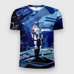 Мужская футболка 3D Slim с принтом Mass Effect 2   место гибели Нормандии в Белгороде, 100% полиэстер с улучшенными характеристиками | приталенный силуэт, круглая горловина, широкие плечи, сужается к линии бедра | Тематика изображения на принте: 