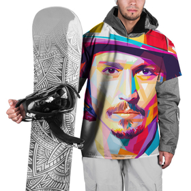 Накидка на куртку 3D с принтом Джонни Депп портрет в Кировске, 100% полиэстер |  | Тематика изображения на принте: 