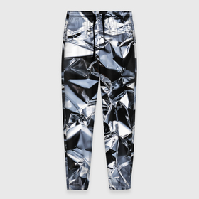 Мужские брюки 3D с принтом Aesthetic visual art silver , 100% полиэстер | манжеты по низу, эластичный пояс регулируется шнурком, по бокам два кармана без застежек, внутренняя часть кармана из мелкой сетки | 