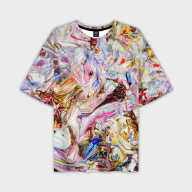 Мужская футболка OVERSIZE 3D с принтом Aesthetic visual art galaxy slime в Тюмени,  |  | 