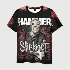 Мужская футболка 3D с принтом Slipknot Hammer в Рязани, 100% полиэфир | прямой крой, круглый вырез горловины, длина до линии бедер | 