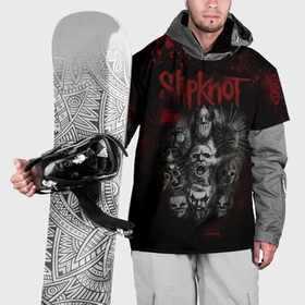 Накидка на куртку 3D с принтом Slipknot dark   red в Новосибирске, 100% полиэстер |  | 