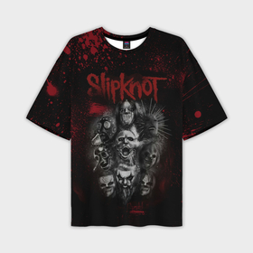 Мужская футболка oversize 3D с принтом Slipknot dark   red в Тюмени,  |  | Тематика изображения на принте: 