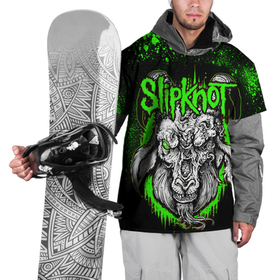 Накидка на куртку 3D с принтом Slipknot зеленый козел в Новосибирске, 100% полиэстер |  | 