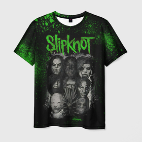 Мужская футболка 3D с принтом Slipknot в Рязани, 100% полиэфир | прямой крой, круглый вырез горловины, длина до линии бедер | 