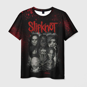 Мужская футболка 3D с принтом Slipknot dark в Рязани, 100% полиэфир | прямой крой, круглый вырез горловины, длина до линии бедер | 